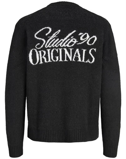 Jack & Jones - JORChamberi knit Jacquard Crew Neck - Black